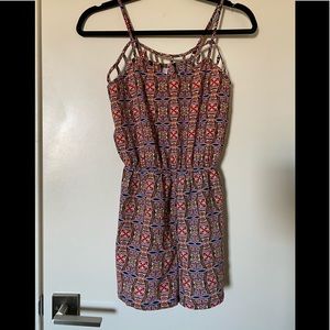 Xhiliration Boho Spaghetti Strap Romper